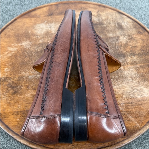 Johnston & Murphy Shoes Mens 8M Brown Leather Tassel Slip On Loafers - Picture 9 of 13